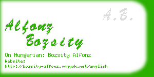 alfonz bozsity business card